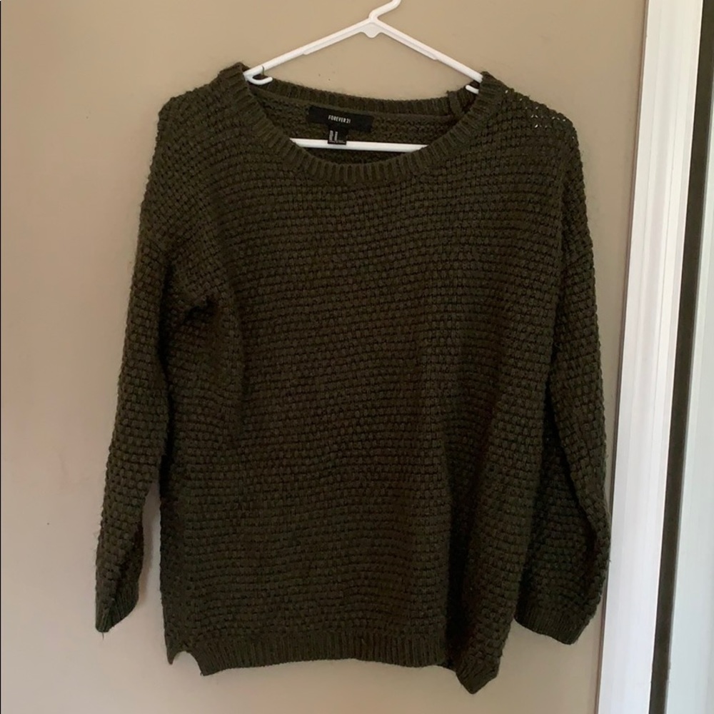 dark green knitted sweater